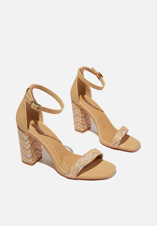 Cotton On - San square toe heel  - multi raffia