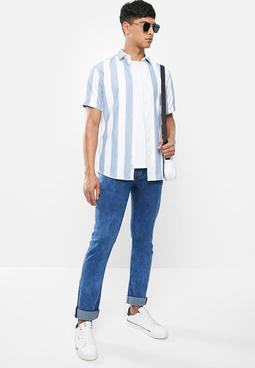Jonathan D - Five pocket denim slim fit jeans - blue