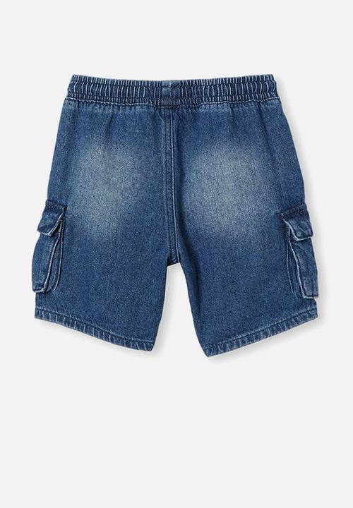 Cotton On - Charlie cargo short - infinity mid blue wash