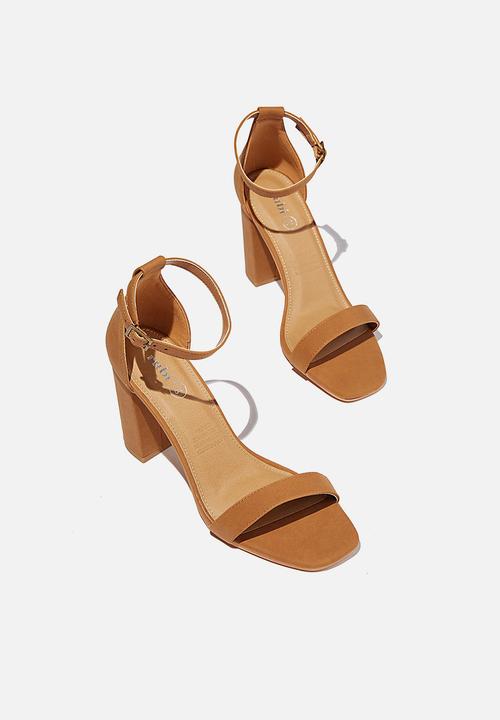 Cotton On - San square toe heel - tan