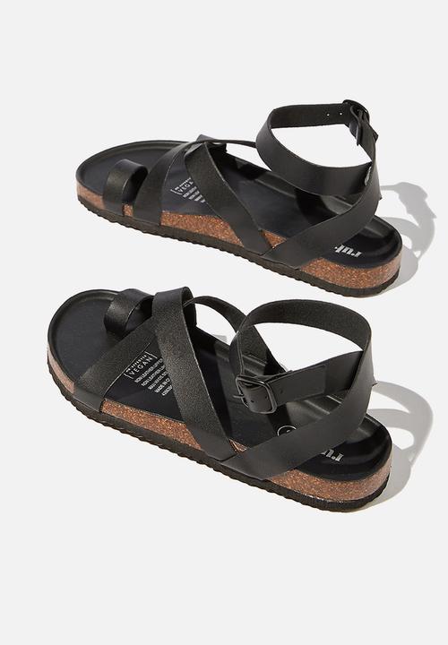 Cotton On - Rex gladiator strappy sandal  - black 