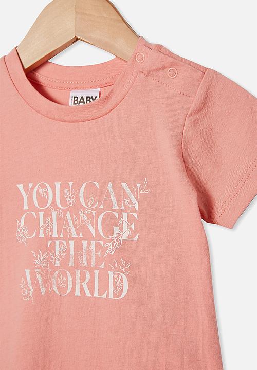 Cotton On - Jamie short sleeve tee - smoked salmon