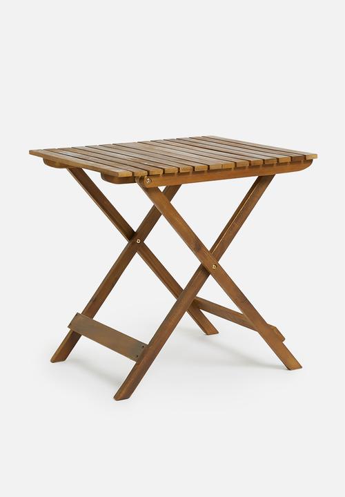 H&S - Acacia wood outdoor foldable table - neutral 