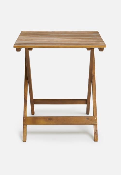 H&S - Acacia wood outdoor foldable table - neutral 