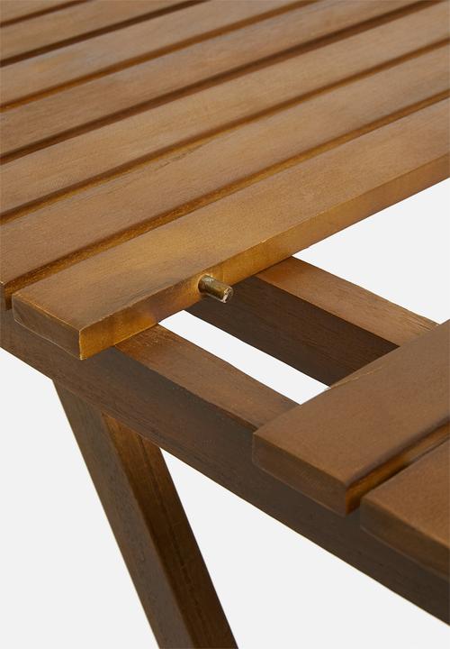 H&S - Acacia wood outdoor foldable table - neutral 