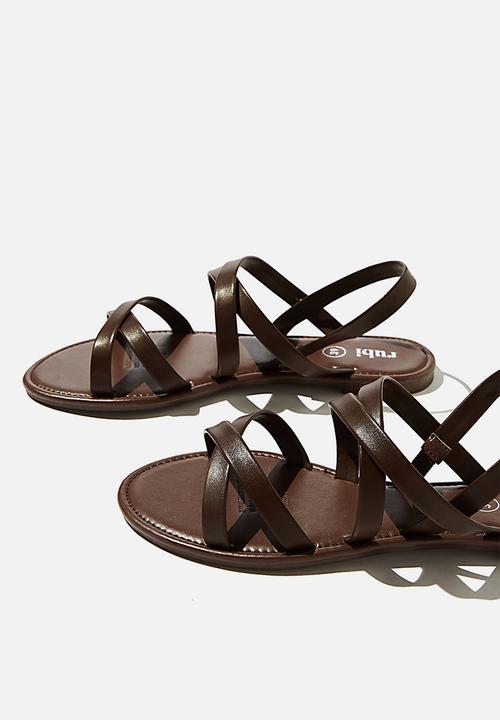 Cotton On - Lucy strappy slingback sandal - choc brown