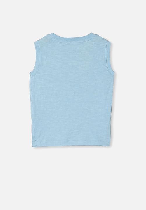 Cotton On - Oli textured tank - sky haze
