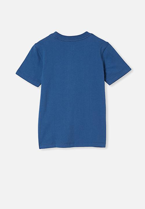 Cotton On - Downtown short sleeve tee - petty blue sequin shark