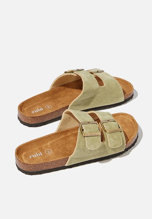 Cotton On - Rex double buckle slide - sage 