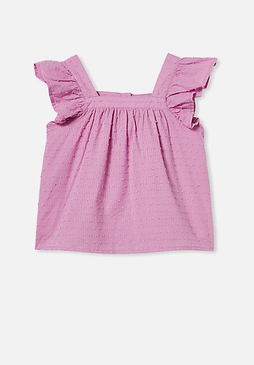Cotton On - Polly placket sleeveless top - purple paradise