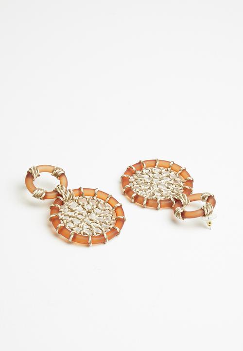 MANGO - Earring sfemke - brown & neutral