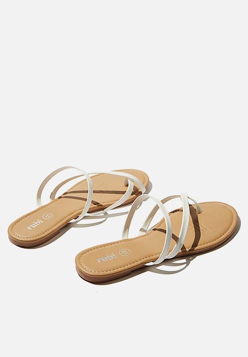 Cotton On - Everyday strappy toe loop slide - white pu