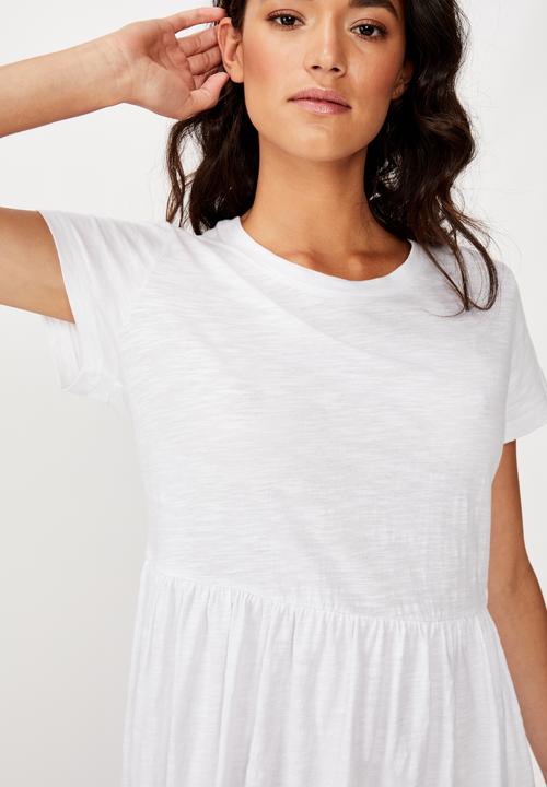 Cotton On - Tina babydoll T-shirt dress - white