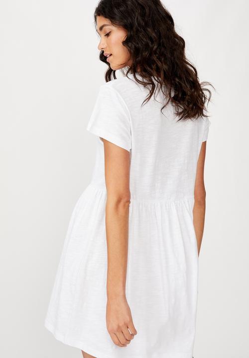 Cotton On - Tina babydoll T-shirt dress - white