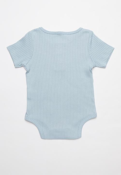 Cotton On - 2 pack short sleeve button bubbysuit - blue/green
