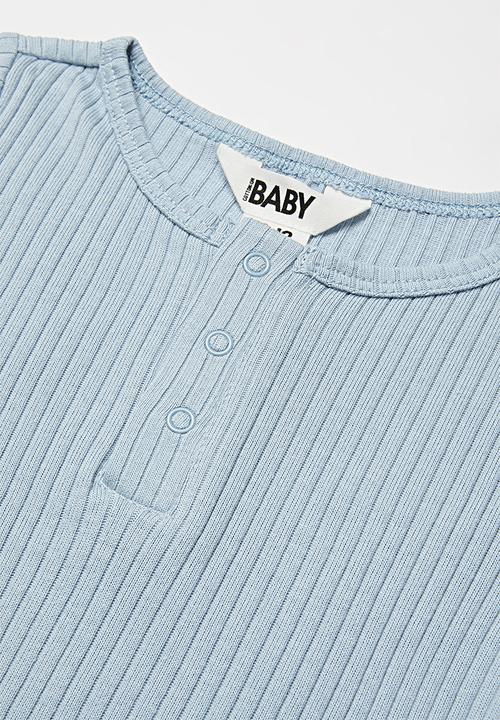 Cotton On - 2 pack short sleeve button bubbysuit - blue/green