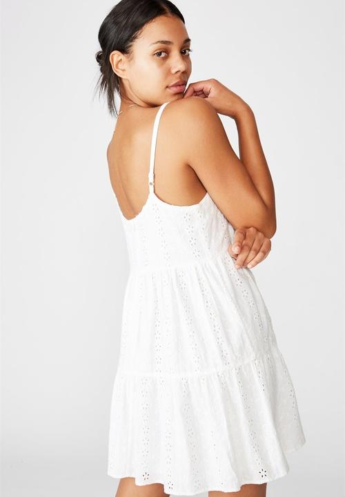 Cotton On - Woven betty tiered mini dress - white