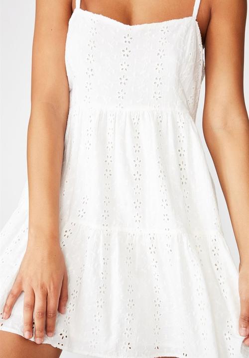 Cotton On - Woven betty tiered mini dress - white