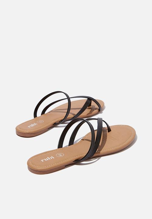 Cotton On - Everyday strappy toe loop slide - black