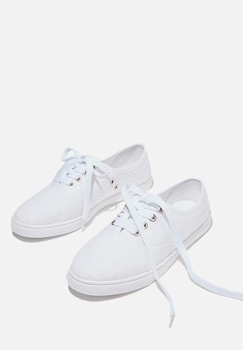 Cotton On - Juno plimsoll - white dobby
