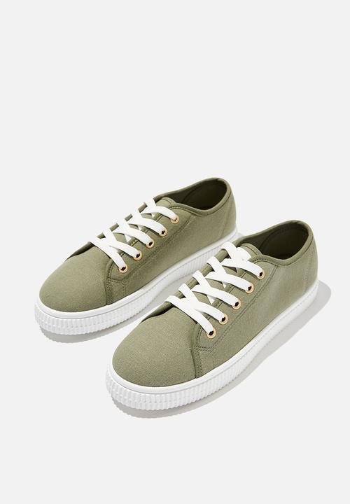Cotton On - Chelsea creeper plimsoll - khaki