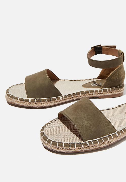 Cotton On - Rose open toe espadrille - khaki 