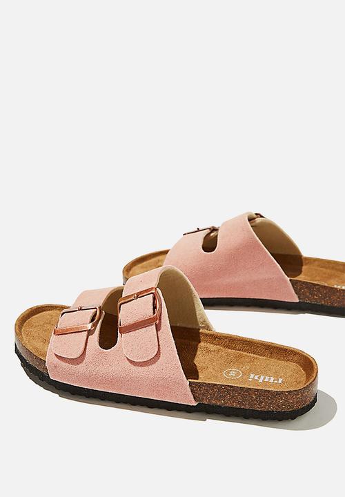 Cotton On - Rex double buckle slide  - blush 