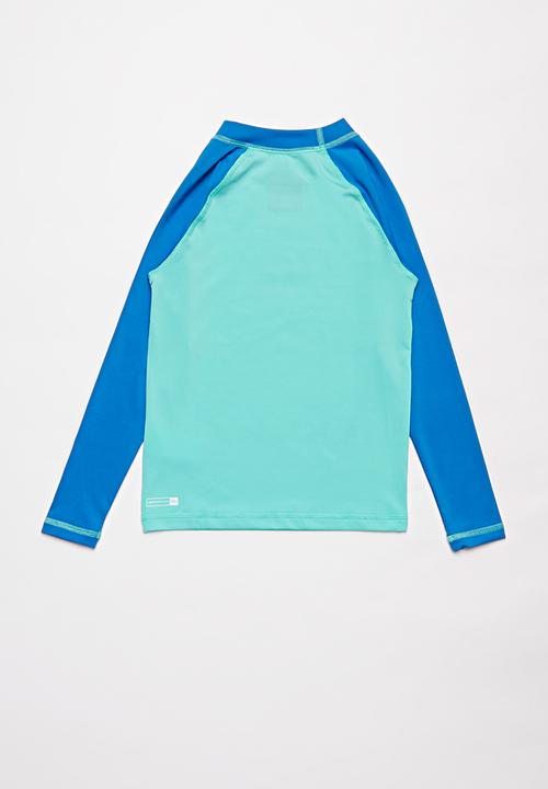 Quiksilver - Tropical bubble long sleeve rash vest - blue