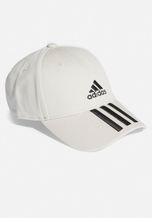 adidas Performance - Baseball 3 stripes cap - white & black 