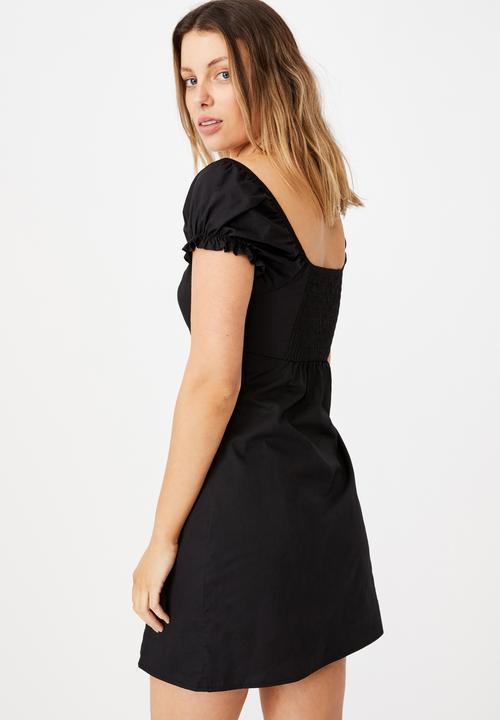 Cotton On - The sweetheart neck mini dress - black