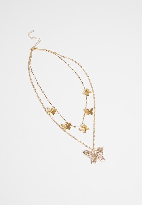 Superbalist - Layered butterfly necklace - gold