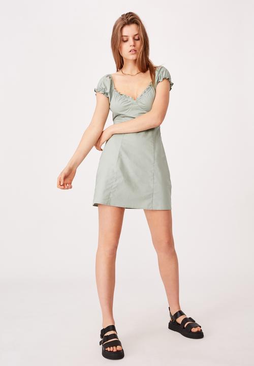 Cotton On - The sweetheart neck mini dress - lush green