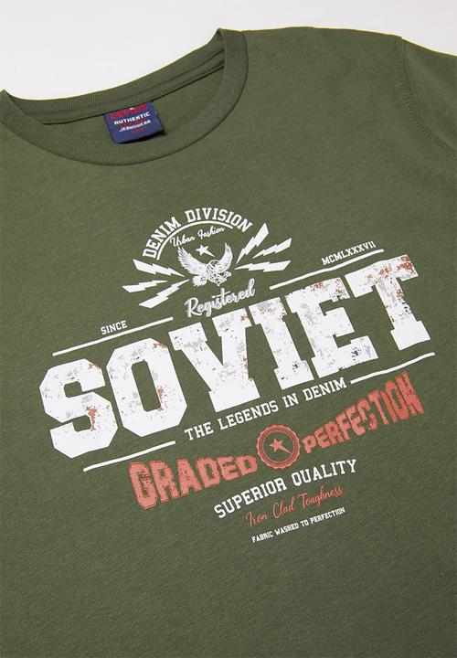 SOVIET - Boys short sleeve logo tee - green