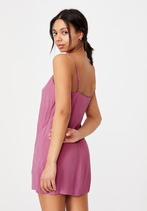 Cotton On - Woven Kye strappy mini dress - magenta
