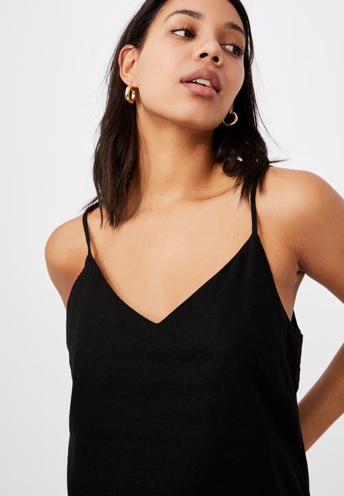 Cotton On - Amy V-neck cami - black