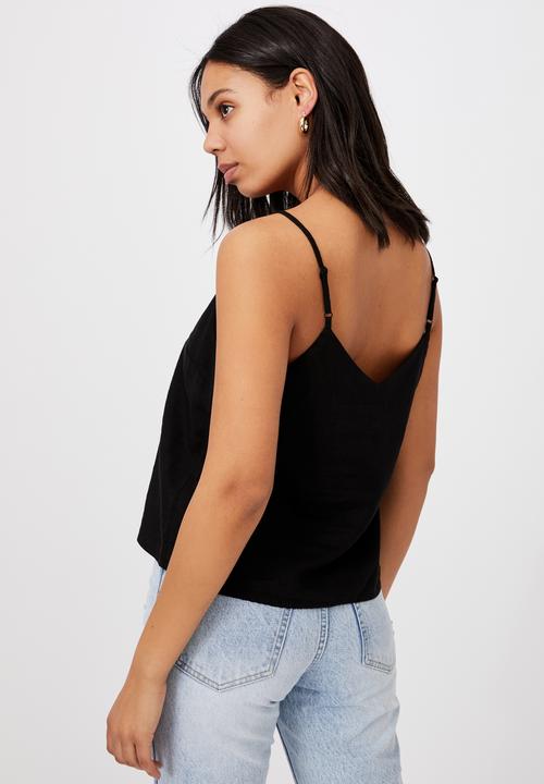 Cotton On - Amy V-neck cami - black
