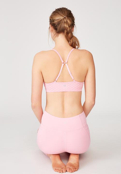 Cotton On - Workout yoga crop - strawberry milkshake texture
