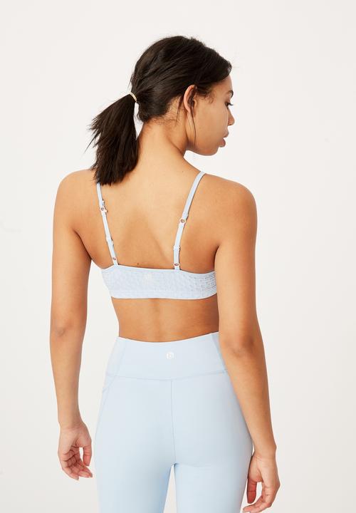 Cotton On - Workout yoga crop - baby blue texture