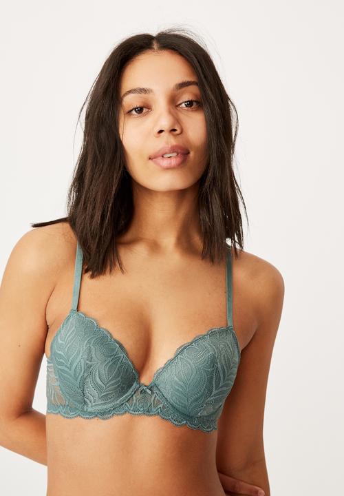 Cotton On - Summer lace contour bra - bonsai green