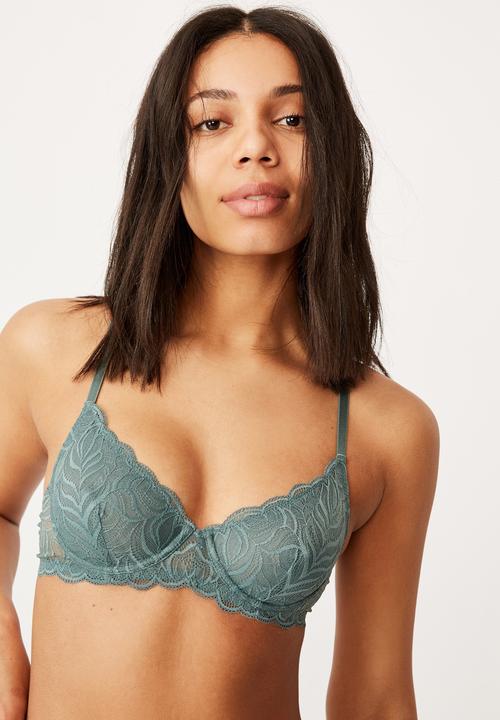 Cotton On - Summer lace underwire bra - bonsai green