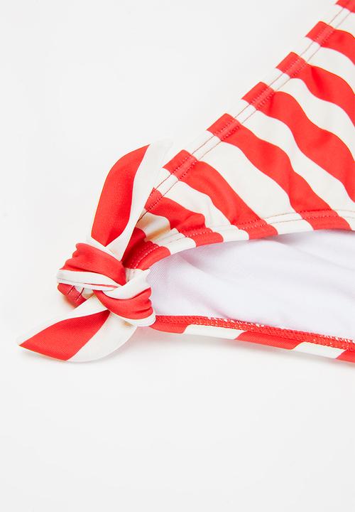 Billabong  - Free babe knotted tank bikini set - red & white