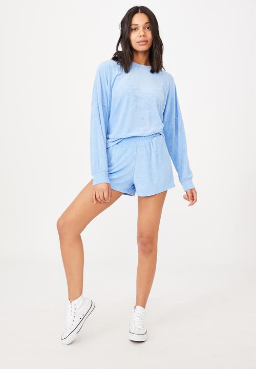 Cotton On - Terry towelling short - poolside blue