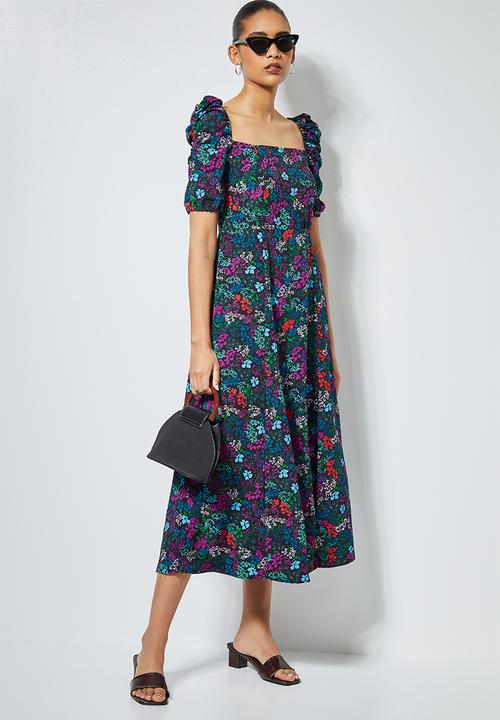 Superbalist - Squareneck midi dress - multi