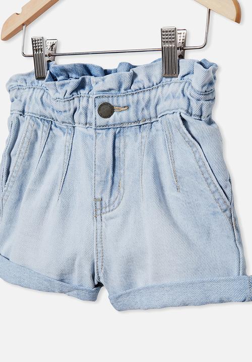 Cotton On - Peta paperbag short - bleach wash