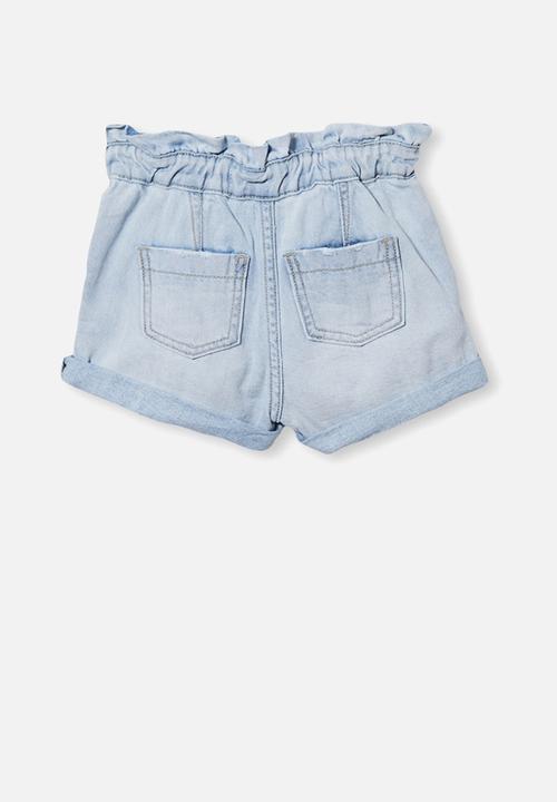 Cotton On - Peta paperbag short - bleach wash