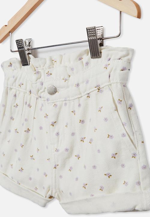 Cotton On - Peta paperbag short - vanilla ditsy floral