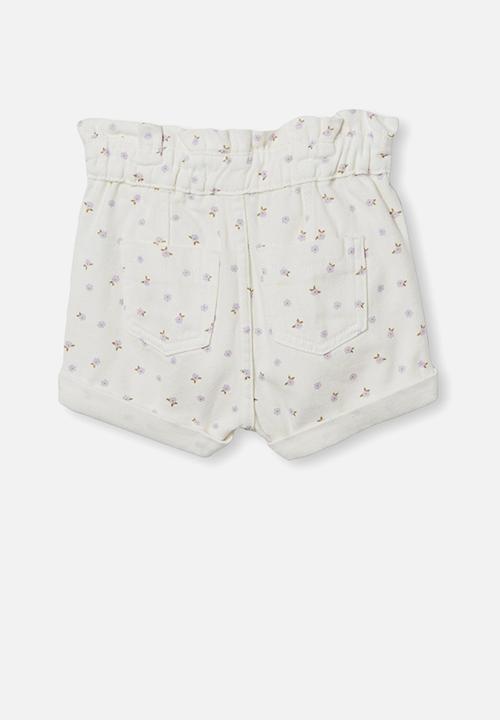 Cotton On - Peta paperbag short - vanilla ditsy floral