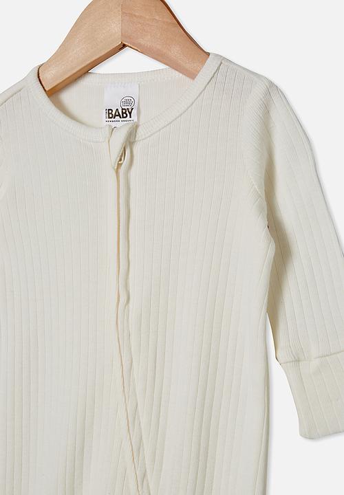 Cotton On - Organic newborn zip through romper - milk