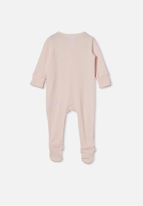Cotton On - Organic newborn zip through romper - crystal pink