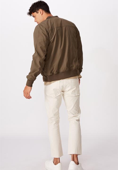 Cotton On - Resort bomber jacket - textured khaki